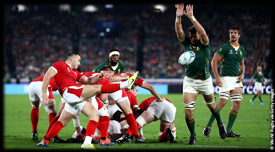 Wales v South Africa Ball charged down RWC2019